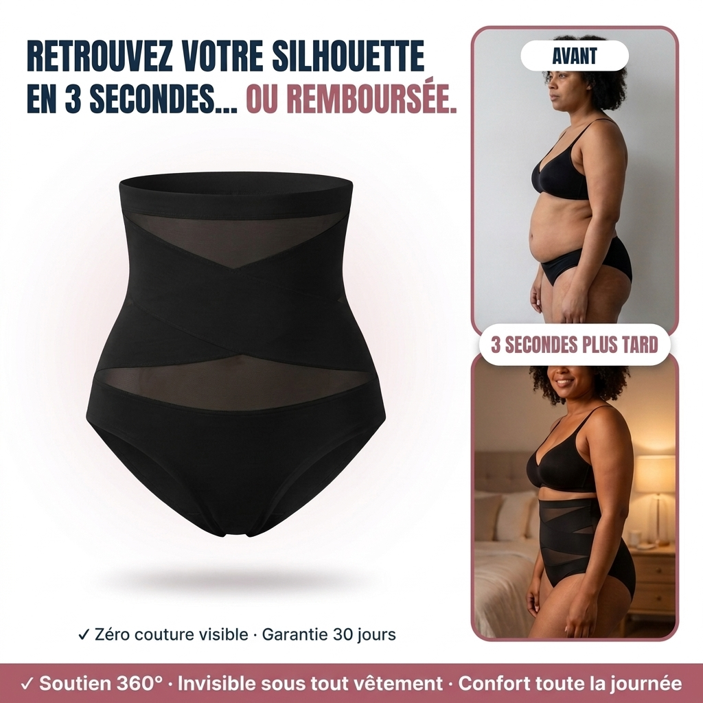 Culotte gainante post-partum Bloomara à bande croisée 360°